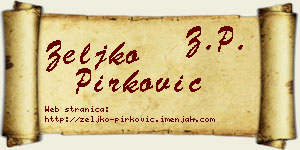 Željko Pirković vizit kartica